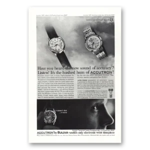 1962 Accutron Watch Print Ad | New Sound Accuracy