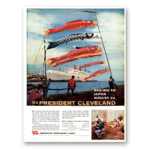 1962 American President Lines Print Ad | Ss President Cleveland
