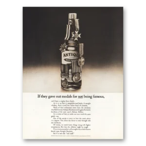 1962 Antique Bourbon Print Ad | Gave Out Medals
