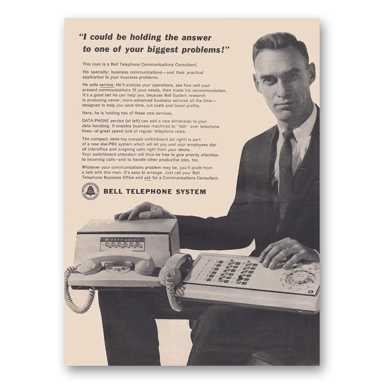 1962 Bell Telephone Print Ad | Holding Answer