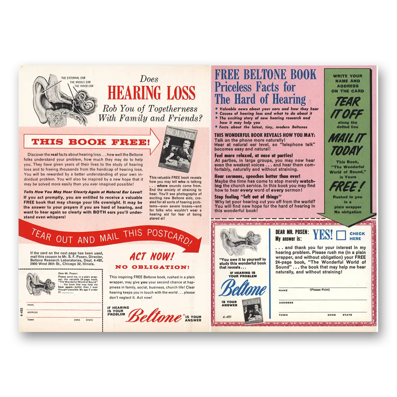 1962 Beltone Hearing Aid Print Ad | Hearing Loss