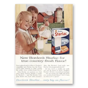 1962 Bordens Starlac Instant Milk Print Ad | True Country