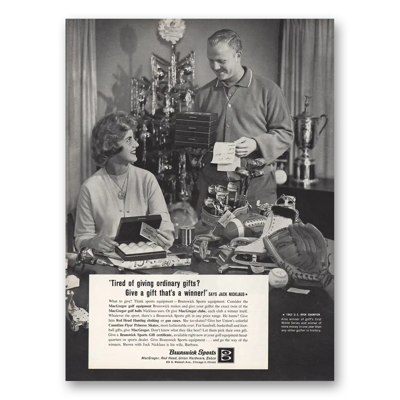 1962 Brunswick Print Ad | Jack Nicklaus