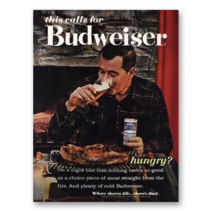 1962 Budweiser Beer Print Ad | On Night Like This