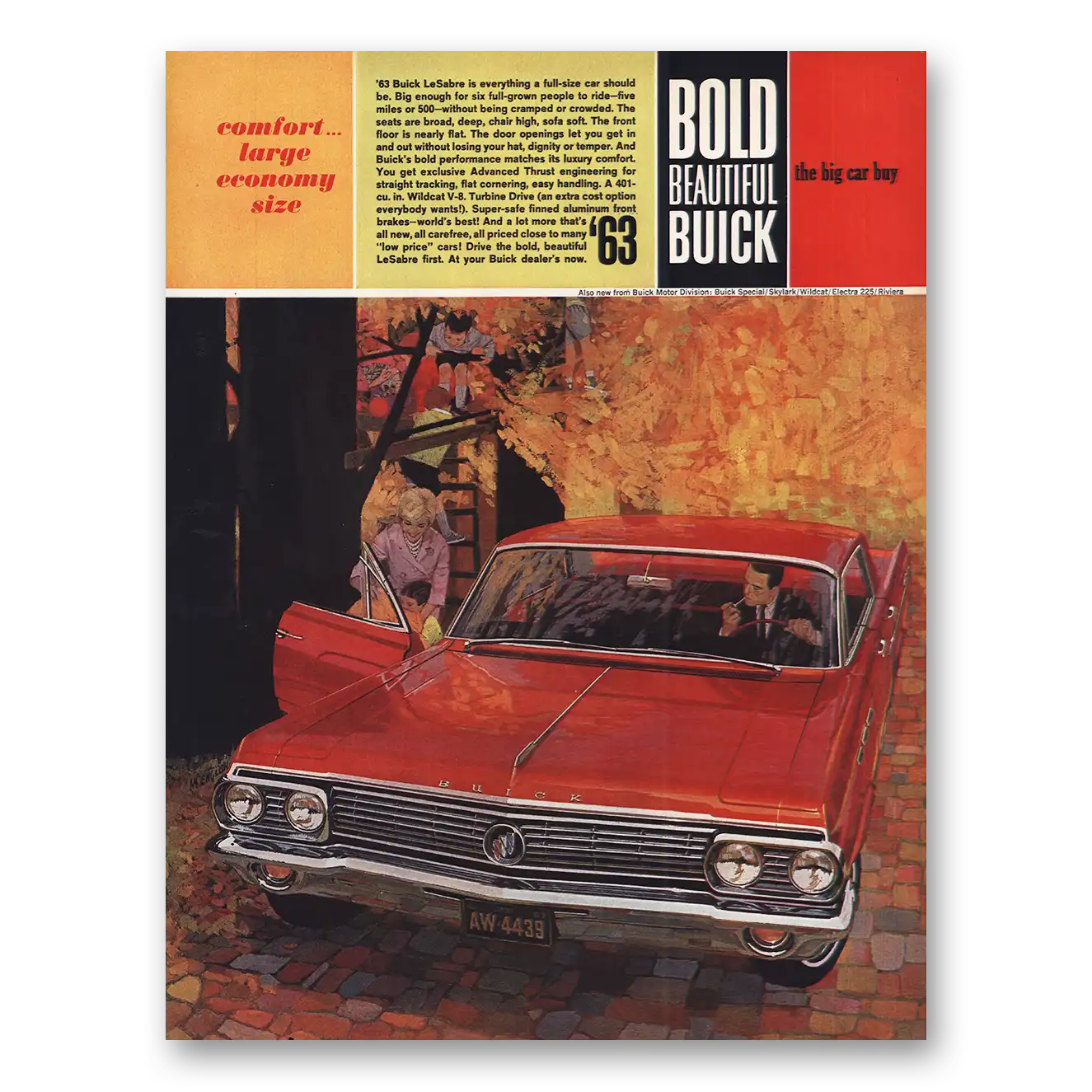 1963 Buick LeSabre Print Ad | Comfort Large Economy Size