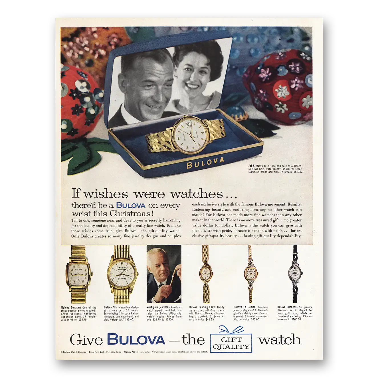 1962 Bulova Watch Print Ad | Wishes Were Watches