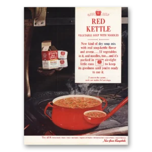 1962 Campbells Vegetable Soup Print Ad | Red Kettle
