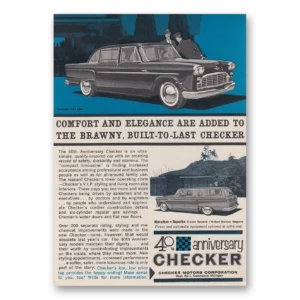 1962 Checker Motors Print Ad | 40th Anniversary