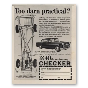 1962 Checker Motors Print Ad | 40th Anniversary