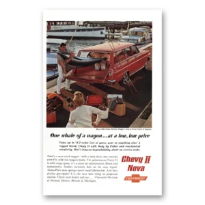 1962 Chevrolet Chevy II Print Ad | Nova Wagon Fishing