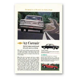 1962 Chevrolet Corvair Print Ad | Sports Car