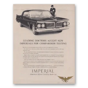 1962 Chrysler Imperial Print Ad | Leading Doctors