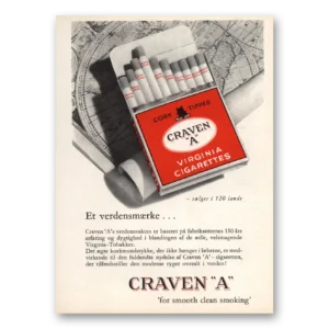 1962 Craven A Cigarettes Print Ad | Et Verdensmaerke