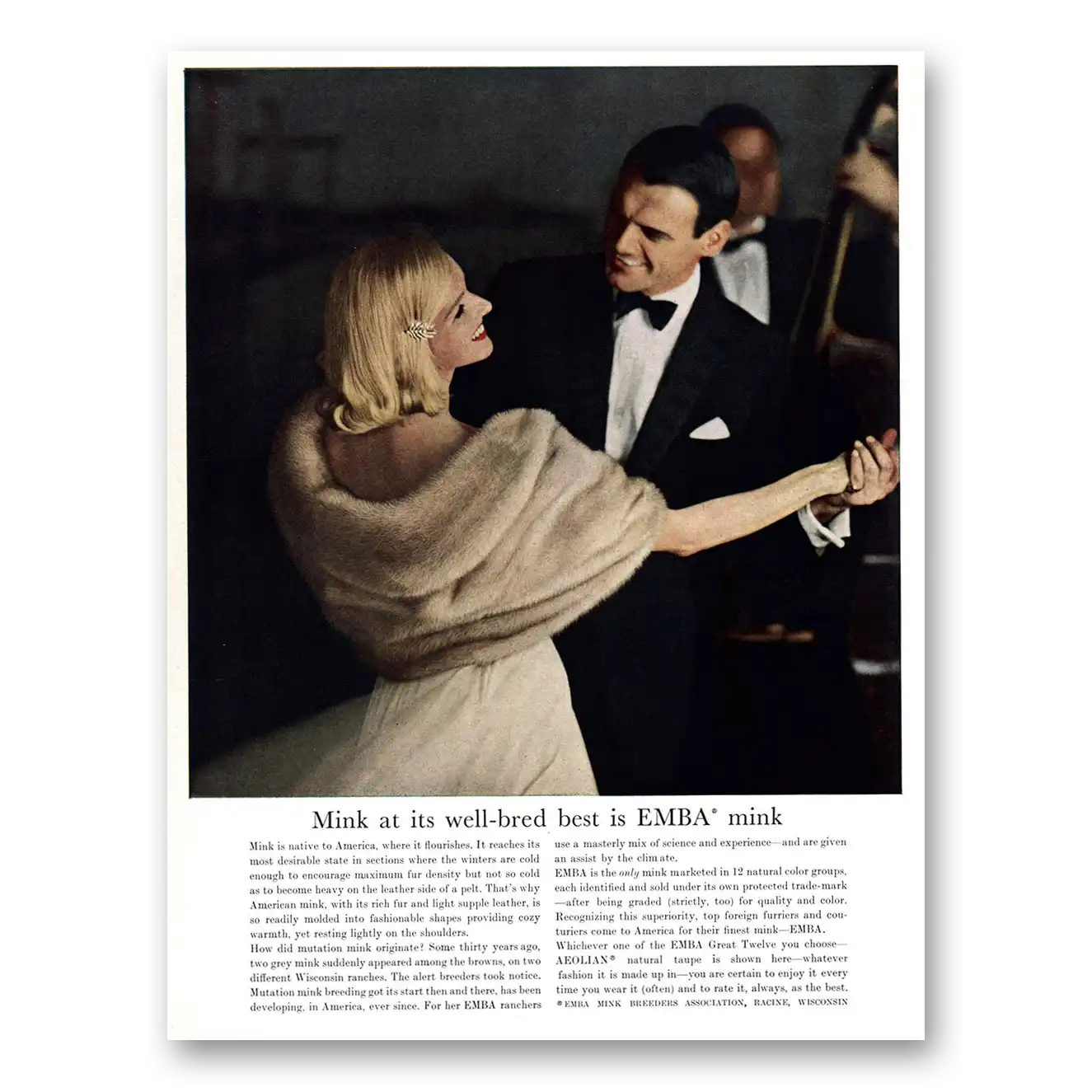 1962 Emba Mink Print Ad | Bred Best