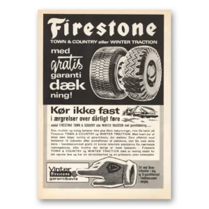 1962 Firestone Tires Print Ad | Gratis Garanti