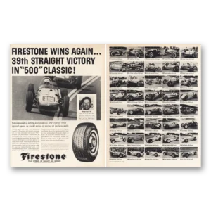 1962 Firestone Tires Print Ad | 39th Straight Victory