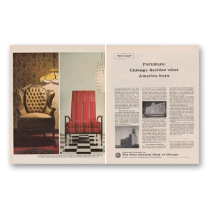 1962 First National Bank of Chicago Print Ad | Furniture Chicago
