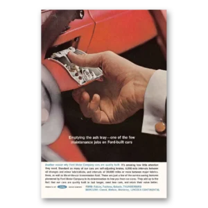 1962 Ford Motor Company Print Ad | Emptying Ash Tray