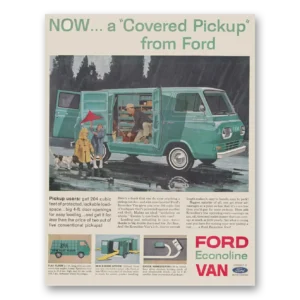 1962 Ford Econoline Van Print Ad | Covered Pickup