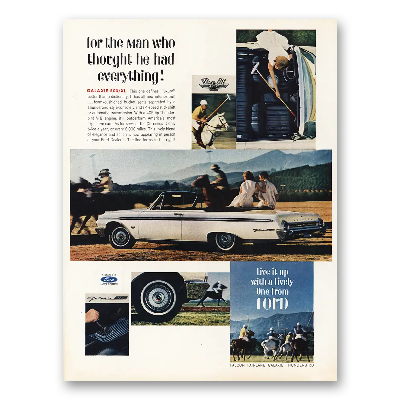 1962 Ford Galaxie Print Ad | Man Who Thought He Had Everything