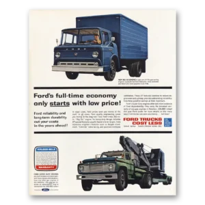 1962 Ford Trucks Print Ad | Full Time Economy