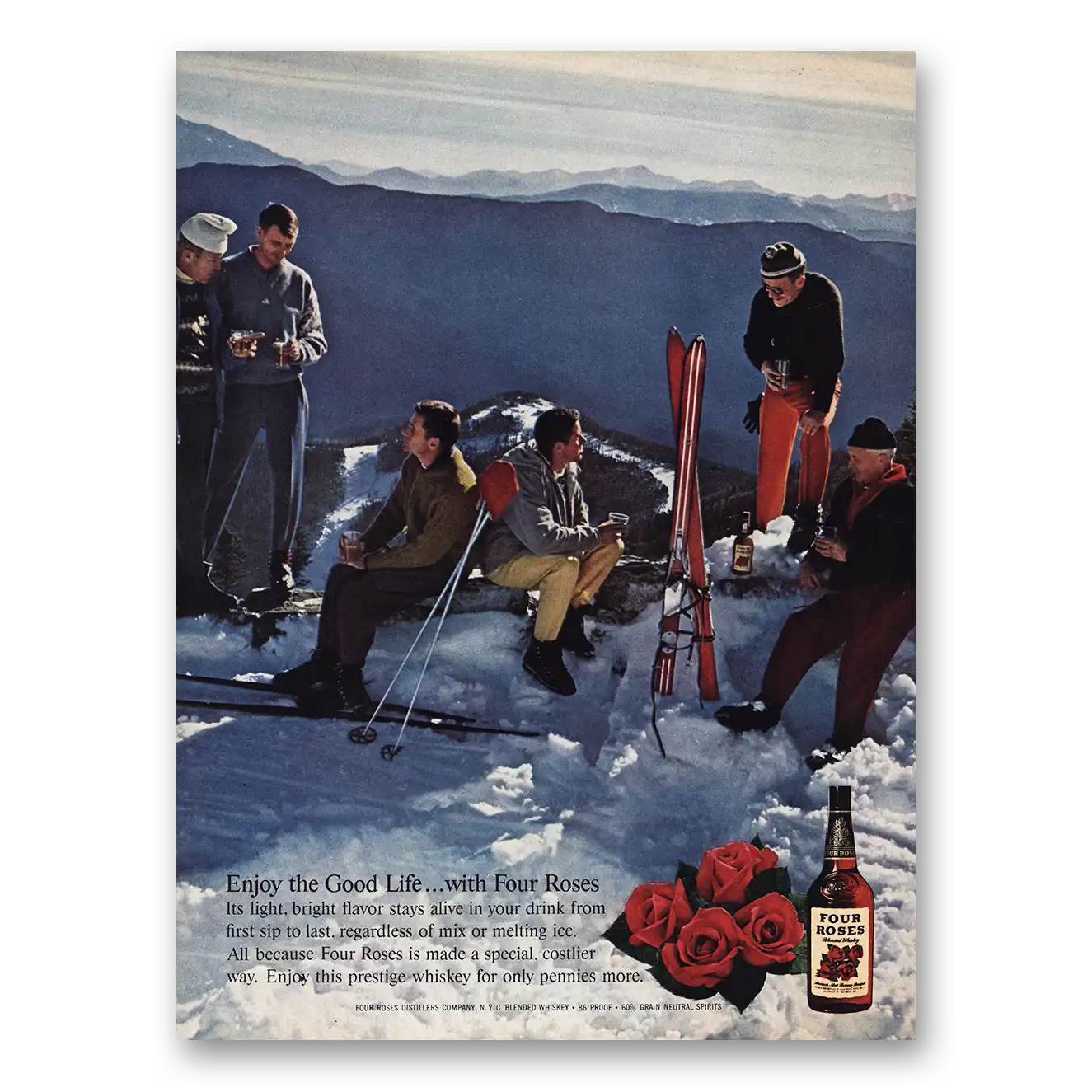 1962 Four Roses Print Ad | Enjoy Good Life