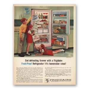 1962 Frigidaire Refrigerator Print Ad | End Defrosting