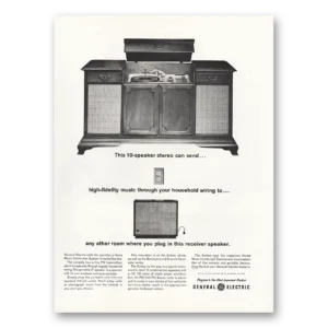 1962 General Electric Stereo Print Ad | 10 Speaker Stereo