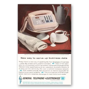 1962 General Telephone GTE Print Ad | Serve Up Business