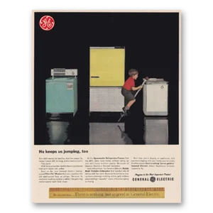 1962 General Electric Print Ad | Keeps Us Jumping