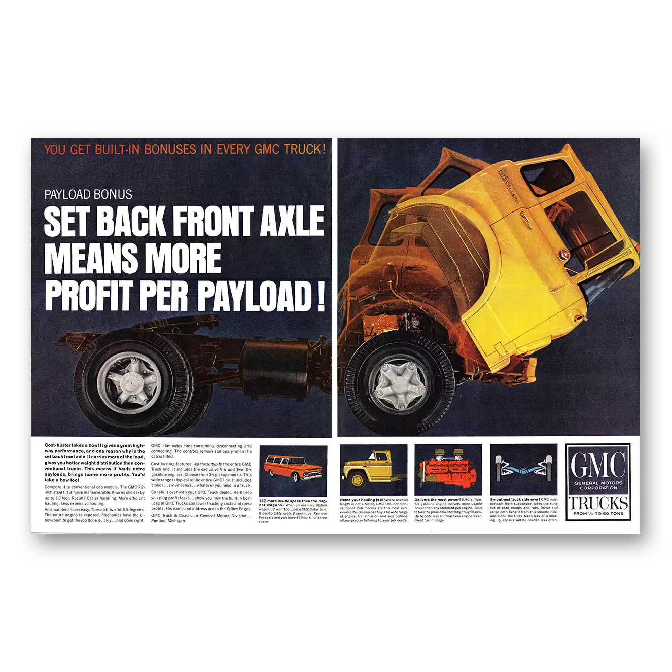 1962 GMC Trucks Print Ad | Front Axle