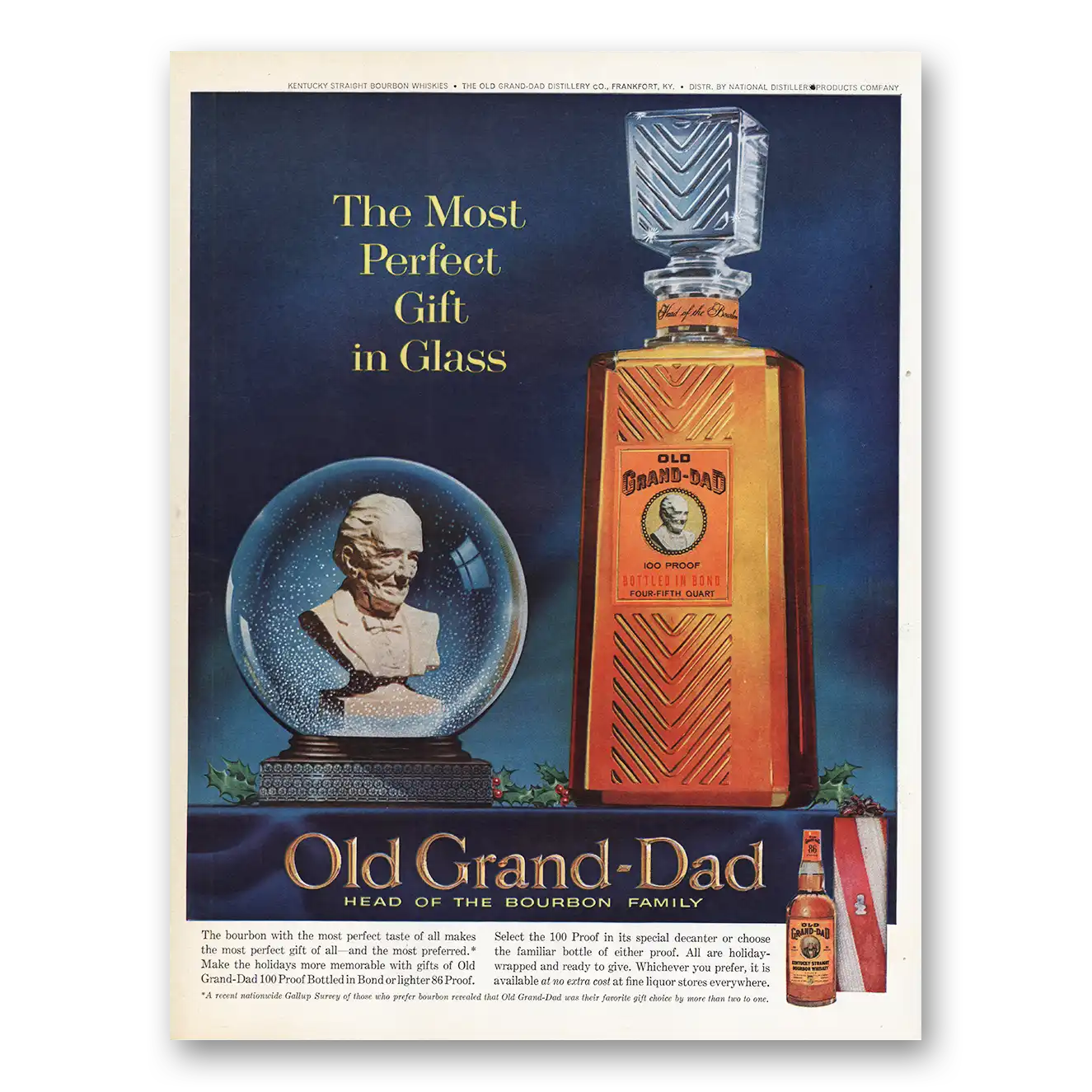 1962 Old Grand-Dad Print Ad | Gift In Glass