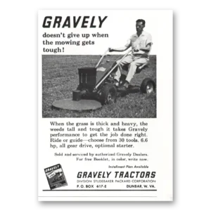 1962 Gravely Mowers Print Ad | Give Up