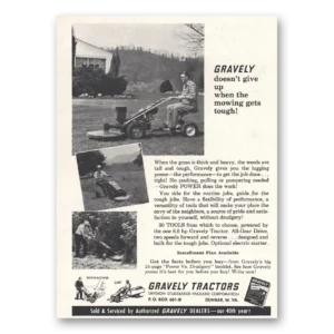 1962 Gravely Tractors Print Ad | Mowing