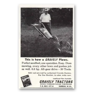 1962 Gravely Mowers Print Ad | Gravely Plows