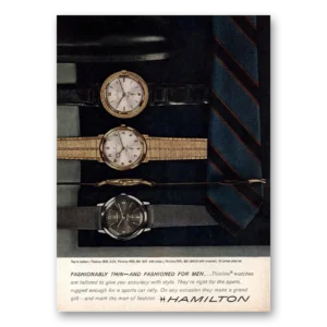 1962 Hamilton Watch Print Ad | Fashionably Thin