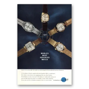 1962 Hamilton Watch Print Ad | Sphere Electric Watches