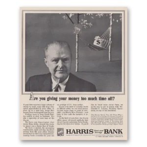 1962 Harris Bank Print Ad | Time Off