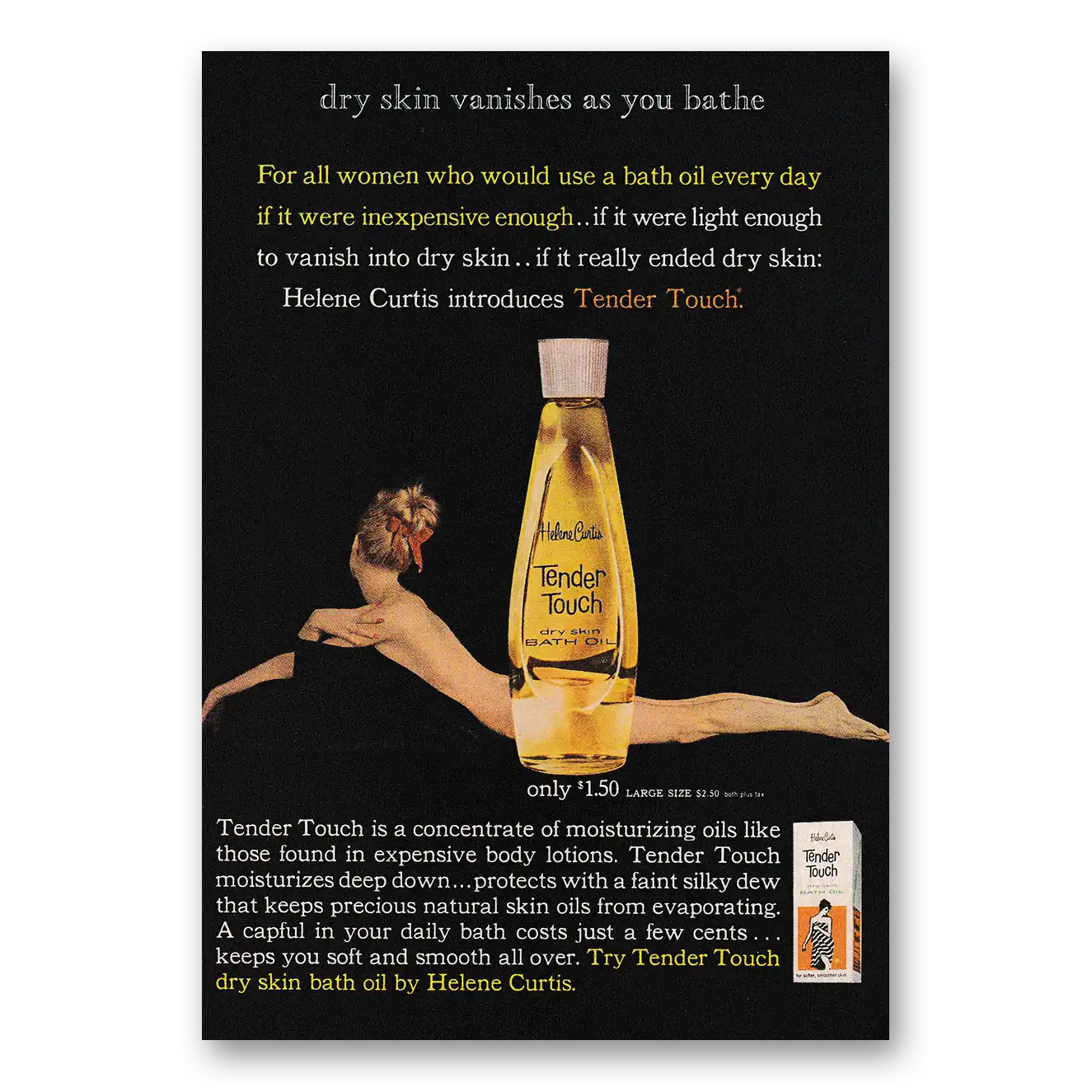 1962 Tender Touch Shampoo Print Ad | Dry Skin