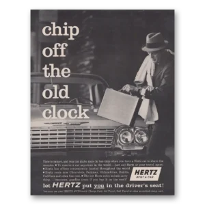 1962 Hertz Rent a Car Print Ad | Chip Off Old Clock