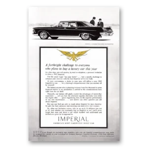 1962 Chrysler Imperial Print Ad | Forthright