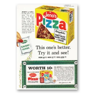 1962 Jenos Pizza Print Ad | This Ones Better