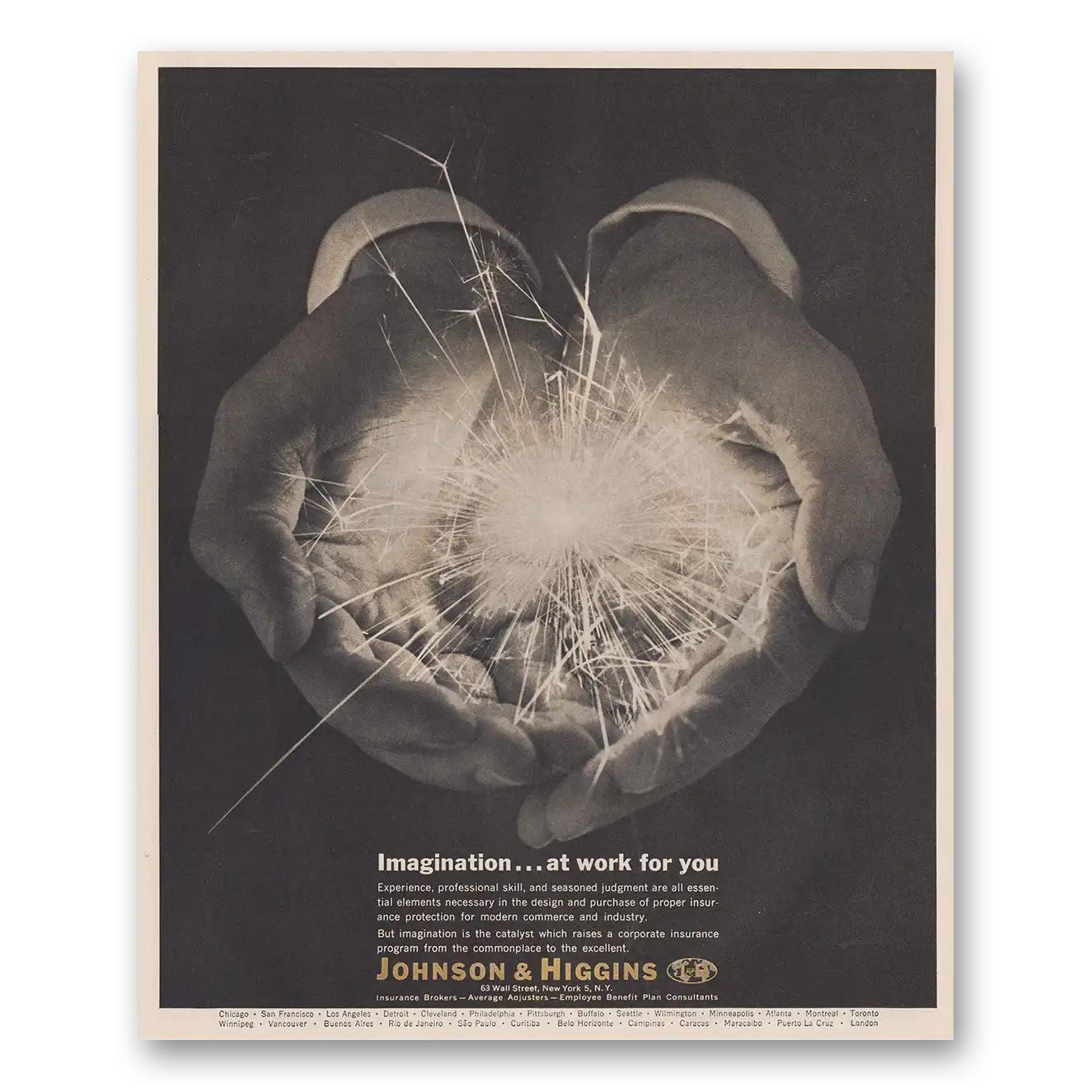 1962 Johnson & Higgins Print Ad | Imagination