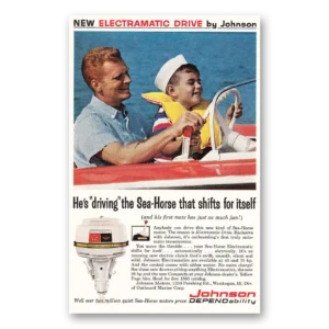 1962 Johnson Sea Horse Motors Print Ad | Electramatic Drive