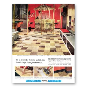 1962 Kentile Flooring Print Ad | Tropical Flair