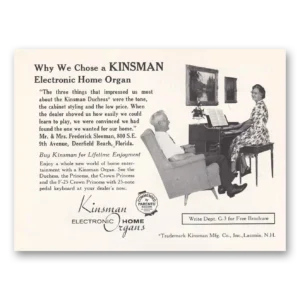 1962 Kinsman Home Organs Print Ad | Home Organs