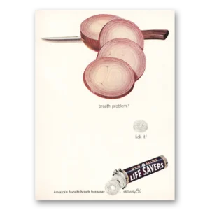 1962 Pep O Mint Life Savers Print Ad | Breath Problems