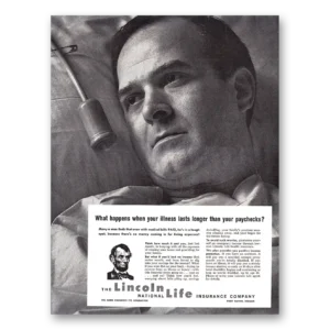 1962 Lincoln National Life Insurance Print Ad | Your Illness
