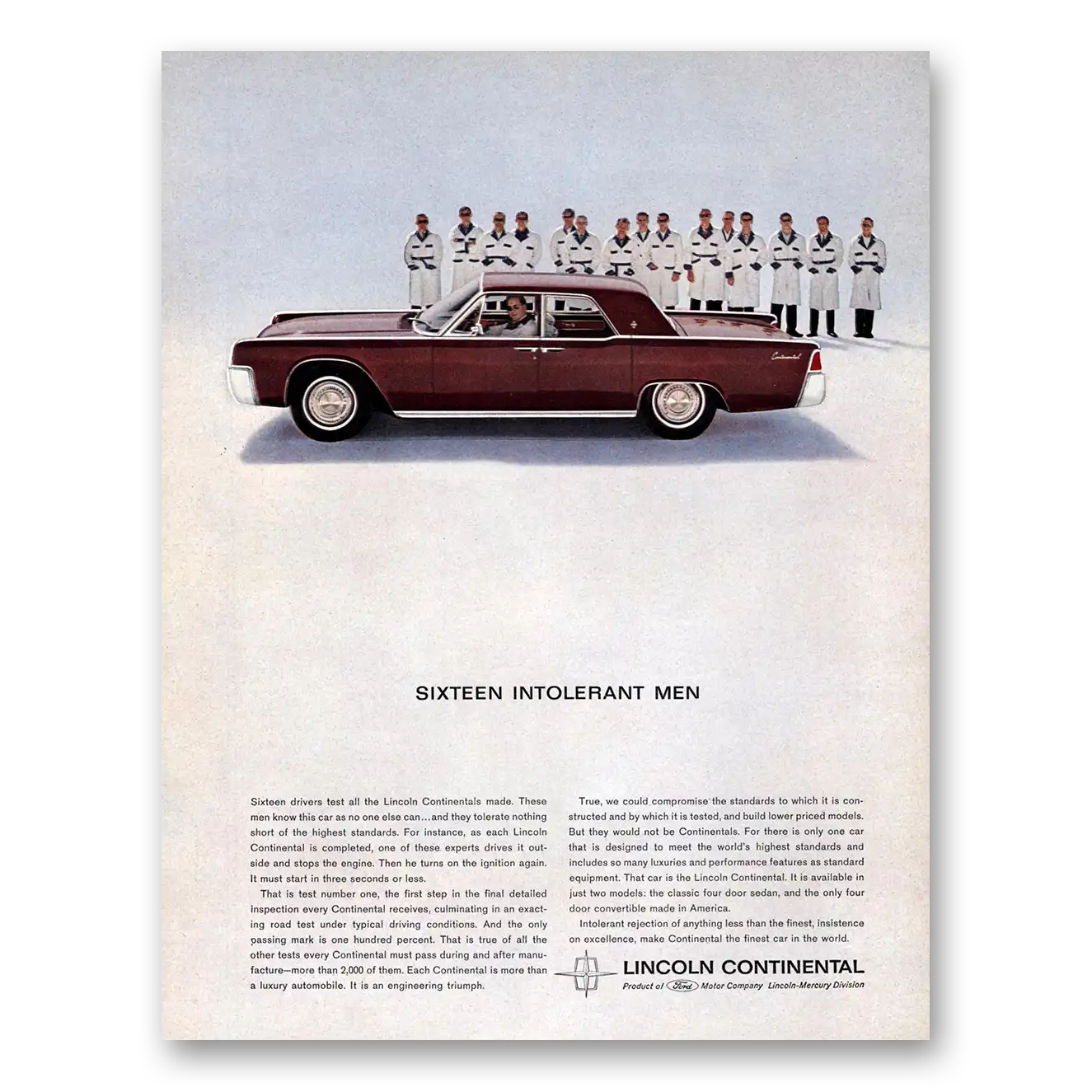 1962 Lincoln Continental Print Ad | Intolerant Men