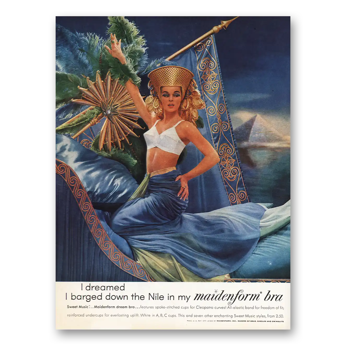 1962 Maidenform Print Ad | Barged Down The Nile